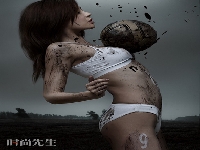 Football on a mountain (Human made) - similarity